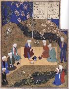 Ali She Nawat Nizami s shade welcomes the minister Nawai oil painting